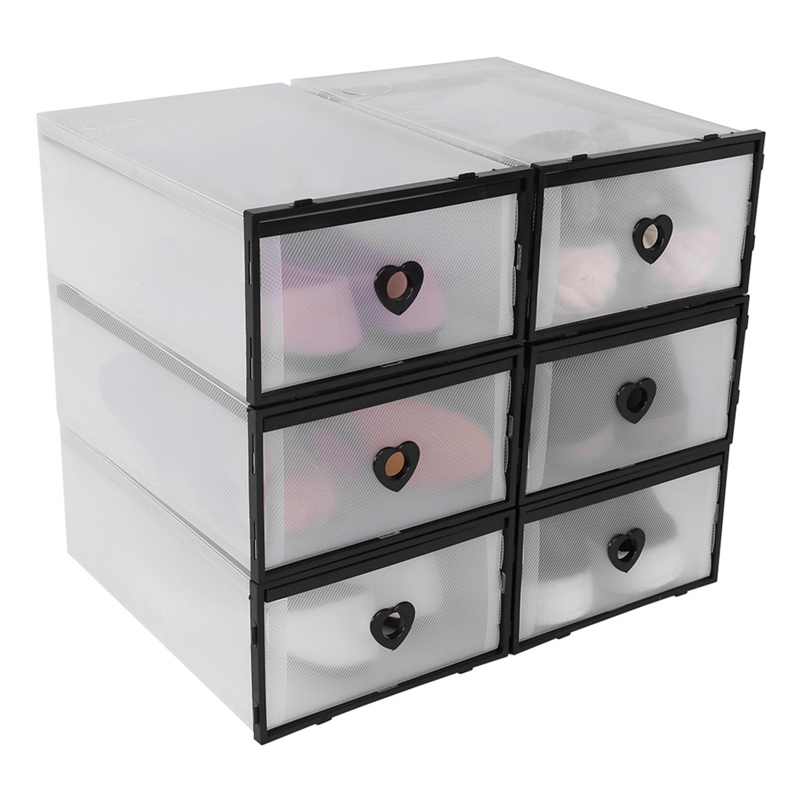 12Pcs Foldable Shoe Box Storage Plastic Transparent Case Stackable Organizer 