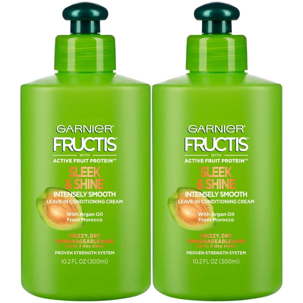 Garnier, Fructis Sleek & Shine Intensely Smooth Leave-In Conditioner, 10.2  oz, Pack of 2 - Walmart.com