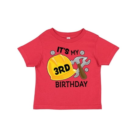 

Inktastic Its My 3rd Birthday with Construction Tools Gift Toddler Boy Girl T-Shirt