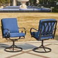 thumbnail image 4 of MELLCOM Patio Swivel Chair Set of 2, Heavy Duty Outdoor Dining Chairs with Thickened Cushions, Metal Patio Chairs Gentle Rocker for Outside, Garden Lawn & Porch, Backyard, Blue, 4 of 8