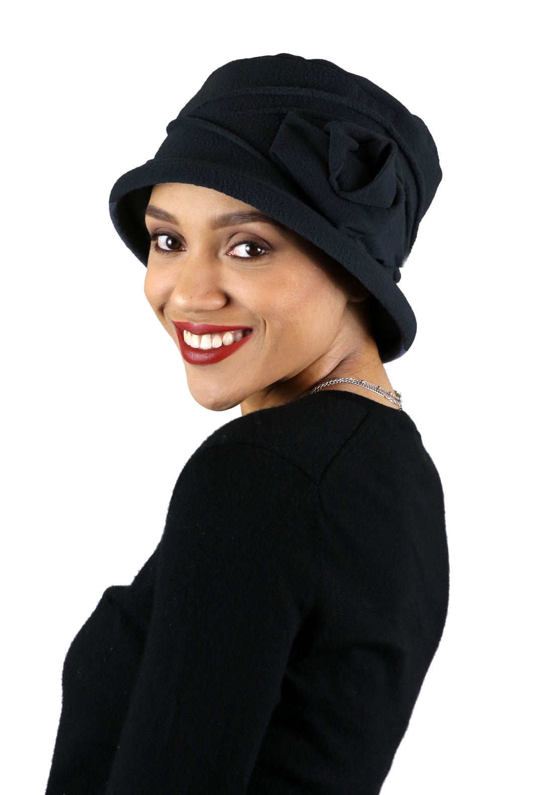 Womens Hat Luxury Fleece Cloche Ladies 