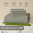 thumbnail image 4 of Sacred Thread Rayon Derived from Bamboo Sheets Full Size, 18'' Deep Pocket Cooling Sheets for Hot Sleepers, 6 PC Cooling Sheets (Full Size) (Mourning Dove), 4 of 9