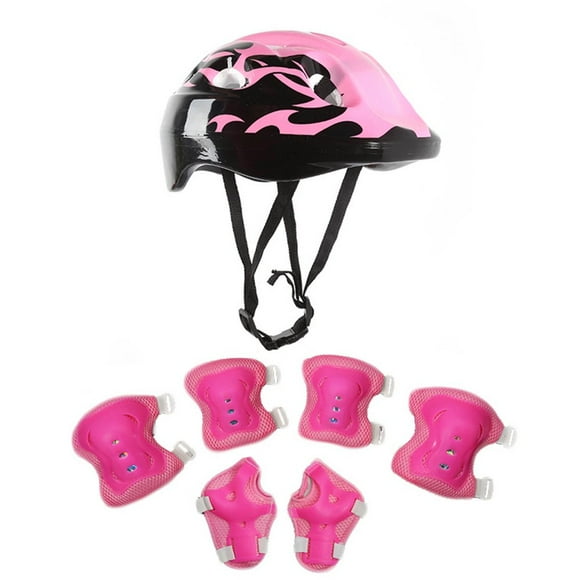 HLONK Kids Bike Helmet Set with Knee Pads Elbow Pads Wrist Guards Adjustable Helmet for Toddler Kids&Youth 3~14yrs Girl Boy Kids Protective Gear Set Bicycle Helmet Roller Skate
