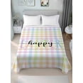 thumbnail image 4 of Twin XL Flat Sheet 66"x102", Easter Soft Lightweight Bedding Flat Sheets Only, Colorful Checkered Plaid Spring Gingham Textured Brushed Microfiber Top Bed Sheet, Breathable StainResistant Bedsheets, 4 of 9