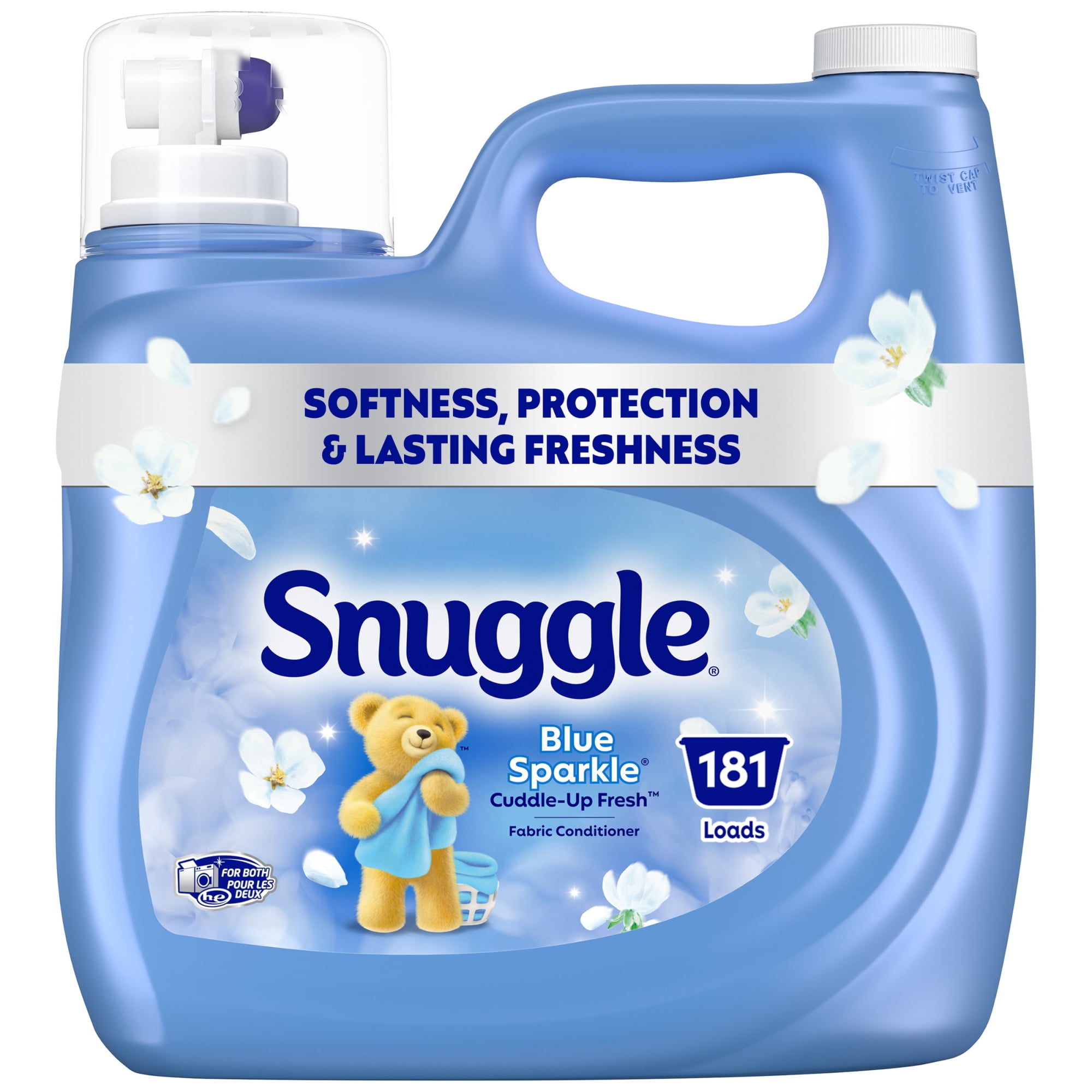 Snuggle Liquid Fabric Softener, Cuddle-Up Fresh Blue Sparkle, 123.1 oz, 181 Loads