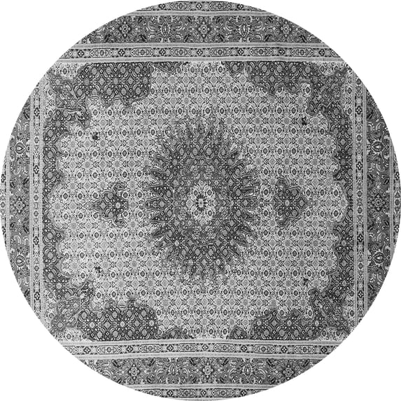 Ahgly Company Indoor Round Medallion Gray Traditional Area Rugs, 6' Round