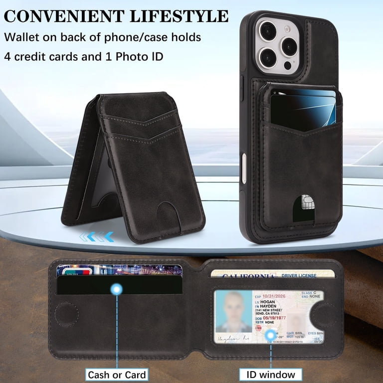 for iPhone 16 Pro Max Case Wallet, 2 in 1 Detachable Magnetic with