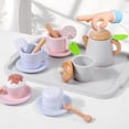 thumbnail image 2 of Juego de té de juego de simulación de madera | Juego de rol de 19 piezas para la fiesta del té | Juguetes realistas para utensilios de cocina | Juego imaginativo interactivo | Juego de té de, 2 of 7