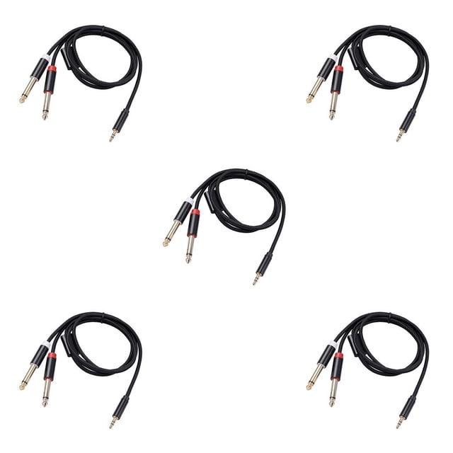 Methold Cable de audio Doble enchufe chapado en oro Diseño conveniente Cable adaptador Carcasa de aleación de aluminio Fuerte resistencia a la 2M 5piezas