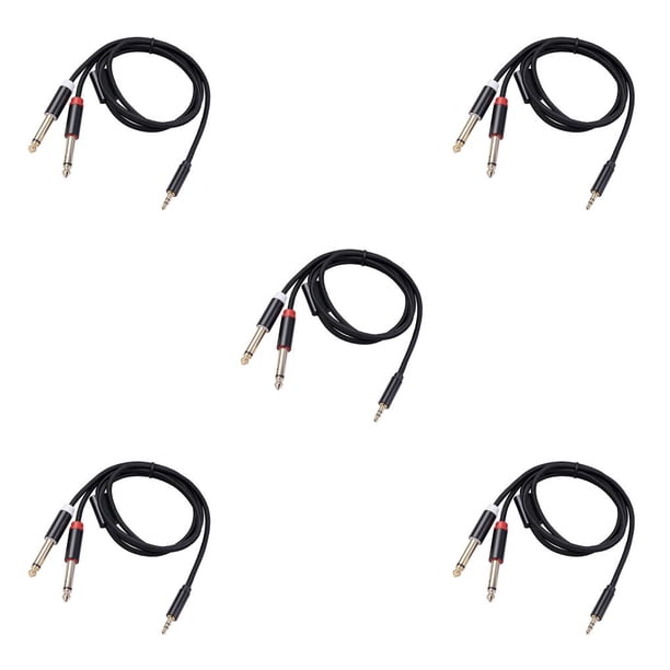 Methold Cable de audio Doble enchufe chapado en oro Diseño conveniente Cable adaptador Carcasa de aleación de aluminio Fuerte resistencia a la 2M 5piezas