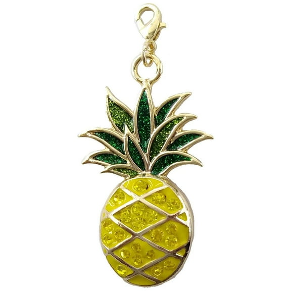 Sparkly Pineapple Pendant Charm in Gold