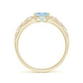 thumbnail image 2 of Angara Natural 0.6 Ct. Aquamarine with Diamond Classic Ring in 14K Yellow Gold for Women (Ring Size: 11.5), 2 of 9