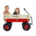 thumbnail image 5 of Irene Inevent Outdoor Wagon All Terrain Pulling with Wood Railing Air Tires Children Kid Garden Wagon Red, 5 of 10