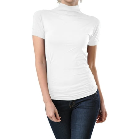 Download Kuda Moda - Women Seamless Short Sleeve Mock Neck ...