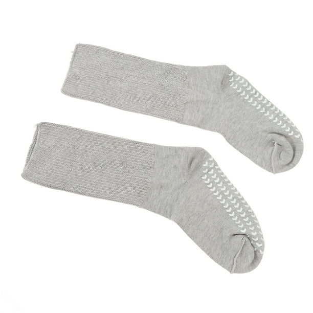 Calcetines Anchos Para Pies Gordos Con Empuñaduras Calcetines Antideslizantes De Ajuste Holgado Calcetines Elásticos Altos Para Hombres Y Mujeres Gris