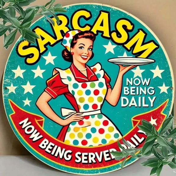 HELLOYOUNG Sarcasm Metal Sign Vintage Retro Decor for Wall, Funny Tin Poster Home Cafe Bar Plaque, Durable Rustic Wall Art Gift