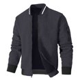 thumbnail image 3 of Yokua Mens Lightweight Coat Casual Bomber Coat Varsity Coat, 3 of 8