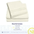 thumbnail image 4 of Sweet Home Collection 1800 Thread Count Extra Deep 21" Pocket 4 Piece Sheet Set Cal King Ivory, 4 of 5