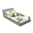 thumbnail image 2 of Ambesonne Eucalyptus Leaves Fitted Sheet & Pillow Sham Set, Boho Leaf Design, Twin, Fern Green Yellow and White, 2 of 2