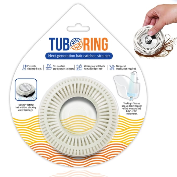 Filtro atrapa cabellos TUB RING de silicona para desagüe 1.85-2.16"