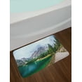 thumbnail image 2 of Landscape Bath Mat, Photo of Lake Between Mountains Hiking Trail Outdoors Scenery, Plush Bathroom Decor Mat with Non Slip Backing, 29.5" X 17.5", Multicolor, by Ambesonne, 2 of 2