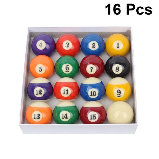 Phenofice 1Set Complete Billiard Ball Set with 16 Resin Balls Including Cue Ball for Pool Matches