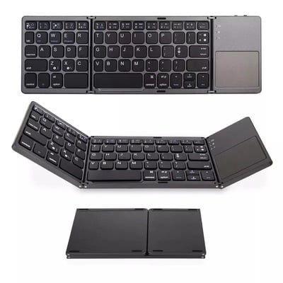 Foldable Keyboard, Ergonomic Keyboard, Keyboard With Touchpad, Wireless Portable Keyboard For Laptops, Tablets, And Phones