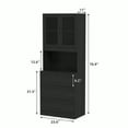 thumbnail image 4 of RichYa 71"H Kitchen Pantry Storage Cabinet,Hutch Cabinets with Drawers & Large Countertop,Coffee Bar for Living Room,B(Black), 4 of 10