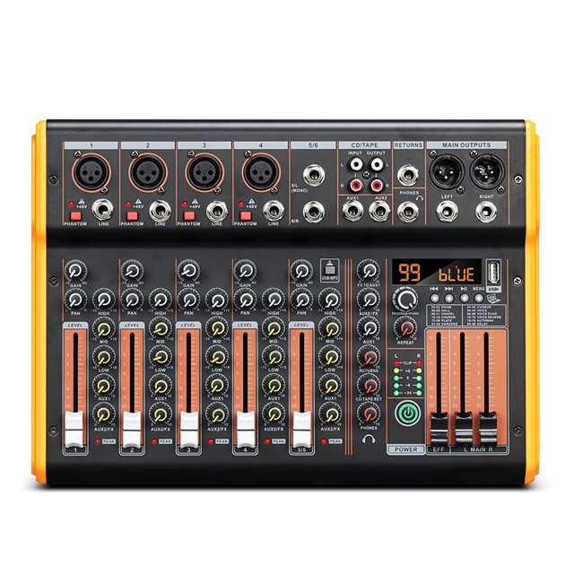 99 DSP Effect Mixer Record PC Power USB Sound Mixers Bluetooth DJ Console Mixing for Karaok