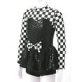 thumbnail image 5 of inhzoy Kids Girls Sequins Race Car Driver Romper Dress Biketard Cosplay Dance Unitards Black 14, 5 of 7