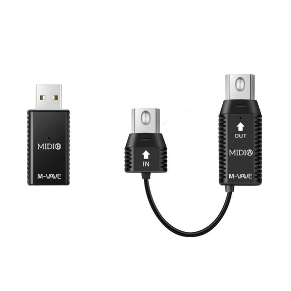 Wireless MIDI Transmission System Ultra Low Latency, USB Bluetooth Option for MIDI Controller Mac, iOS, Windows, 5-PIN DIN Interface Wireless MIDI Keyboard Instrument Synthesizer