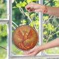 thumbnail image 6 of Fiery Phoenix Mythical Bird Stained Glass Suncatcher Inspirational Fantasy Decor Unique Gift, 6 of 8