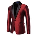 thumbnail image 5 of CHUMUD 2 Piece Sets for Men Glitter Blazer Shiny Suit Notch Lapel Jacket Sport Coat Homecoming Party Prom Bash Lightweight Busniess Travel Jakcets with Long Pants, 5 of 8