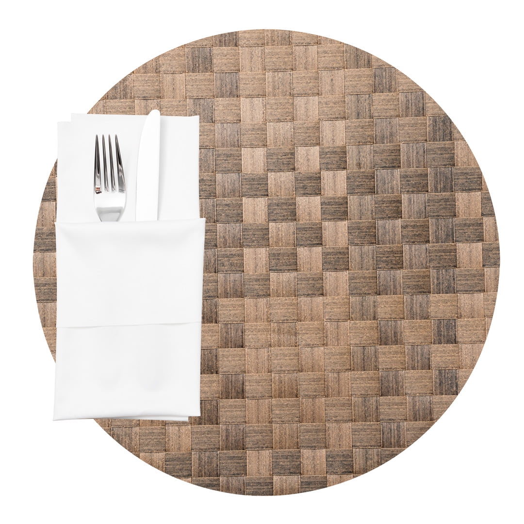 Macroweave Round Brown Placemat 15" x 15" 6 count box