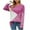 Hot Pink, variant on Herrnalise Women's Knitted Crop Tops Long Sleeved Round-neck Patchwork Color Sweater Casual Pullover Top Pullover Jumper Sweaters