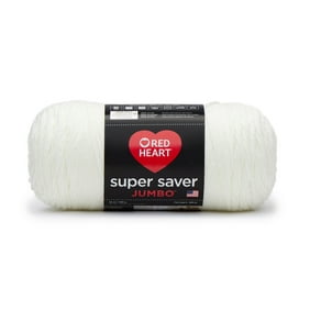 Red Heart Super Saver Jumbo #4 Medium Acrylic Yarn, Soft White 14oz/396g, 744 Yards