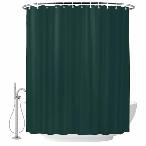 Solid Color Fabric Shower Curtain Dark Green Washable Shower Curtains for Bathroom, Waterproof Bath Curtain with Hooks Home Decor 36x72in