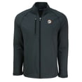 thumbnail image 2 of Men's Cutter & Buck  Heather Black Miami Dolphins Peshastin Eco Fleece Recycled Raglan Tri-Blend Full-Zip Jacket, 2 of 3