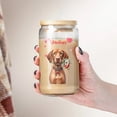 thumbnail image 4 of Happy Valentine's Day Vizsla holding flowers 16oz Glass Cup Mug Vizslas Dog Lover Gifts Idea Glass Can with Bamboo Lid and Straw - 3005, 4 of 5