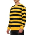 thumbnail image 4 of INSPIRE CHIC Men's Sweatshirts Contrast Stripes Crew Neck Long Sleeve Regular Fit Pullover Sweatshirt L Yellow Black, 4 of 5