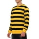 thumbnail image 4 of SUDADERAS PARA HOMBRES INSPIRE CHIC A RAYAS DE CONTRASTE CUELLO REDONDO MANGAS LARGAS AJUSTE REGULAR SUÉTER XL Amarillo Negro, 4 of 5