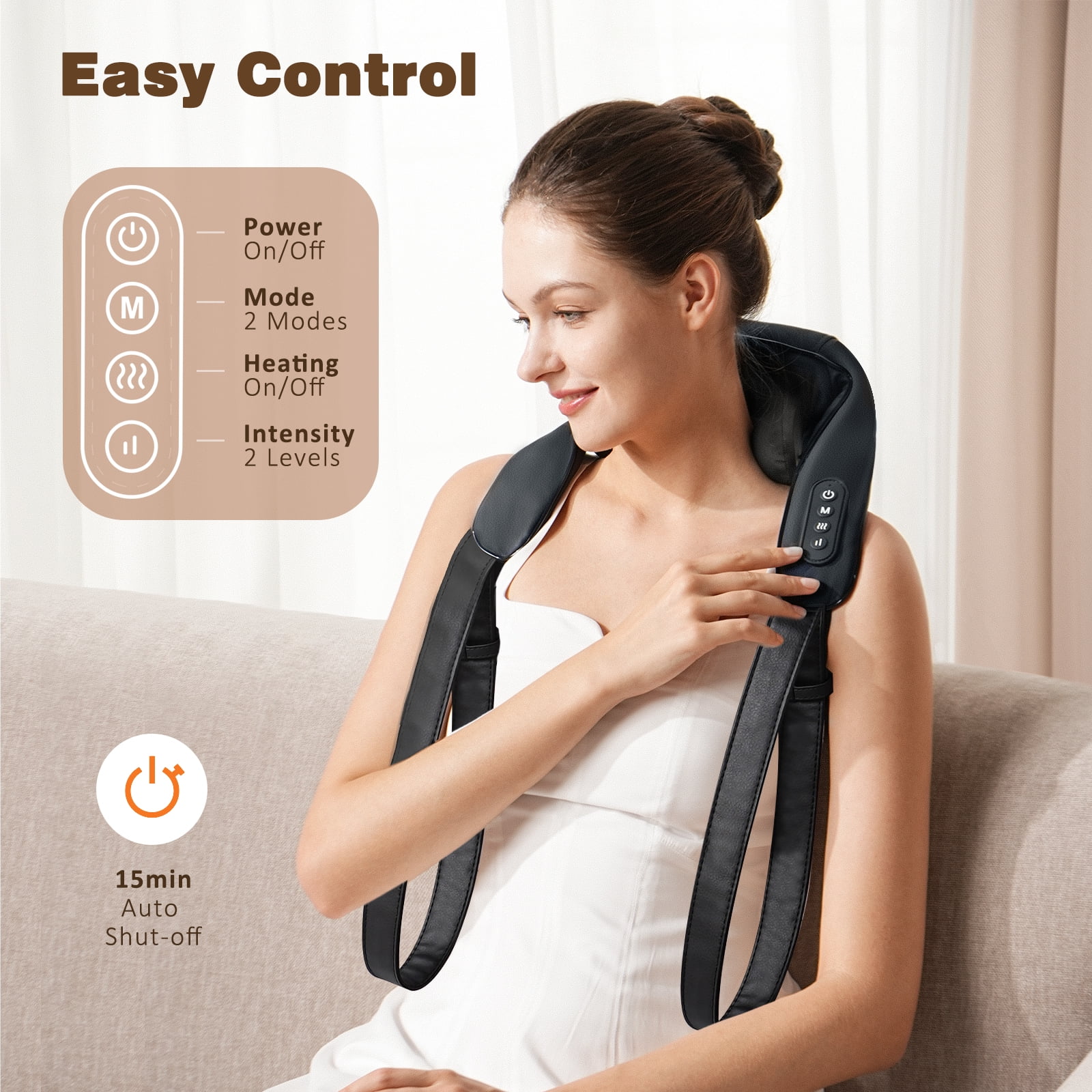 SKG K4 Neck Massager with Heat, Cordless Neck Massager for Pain Relief