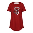 thumbnail image 3 of FAIWAD Tuniques à Manches Courtes pour Femmes, Col Rond, Blouses Amples, T-shirts Graphiques avec Cœur Mignon, 3 of 3