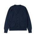 thumbnail image 2 of ATOYSOY Women's Classic Cardigan Uniform Sweater V Neck Button Knit Cardigans Coat with Pockets Blue L, 2 of 3