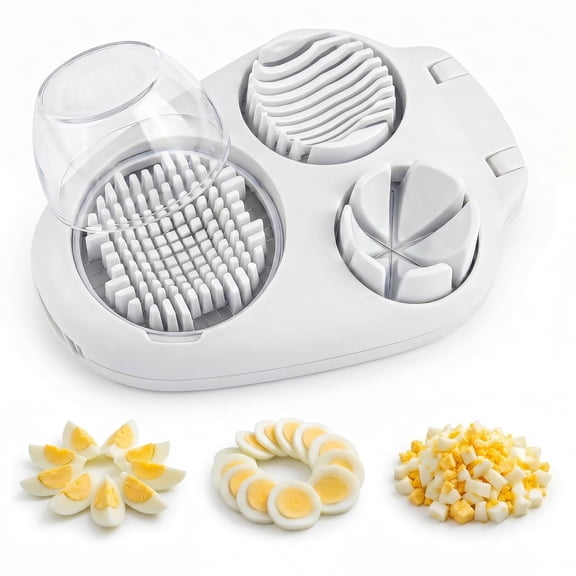 Heavy Duty Hard Boiled Egg Slicer, Versatile Egg Cutter with 3 Cutting Styles, Stainless Steel Wire Chopper for Strawberries and Mushrooms, Multipurpose Egg Slicer Tool