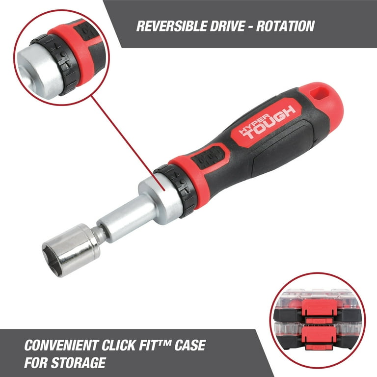 Hyper Tough 70-Piece Ratcheting Handle with Bits and Sockets in