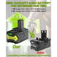 thumbnail image 2 of 2Pack 6.0Ah Replacement for Ryobi 18V Battery and Charger Combo Replacement for Ryobi 18V Lithium P102 P103 P104 P105 P107 P109 P108 P190 P122 Cordless Tools Battery and P117 Charger C94, 2 of 3