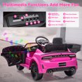 thumbnail image 4 of Dodge Charger Electric Ride on Car Toys for Girls, 12V Battery Powered Ride On Toys with Parent Remote Control, Electric Car for Kids 3-5 w/Music Player/LED Headlights/Safety Belt, Pink, 4 of 9