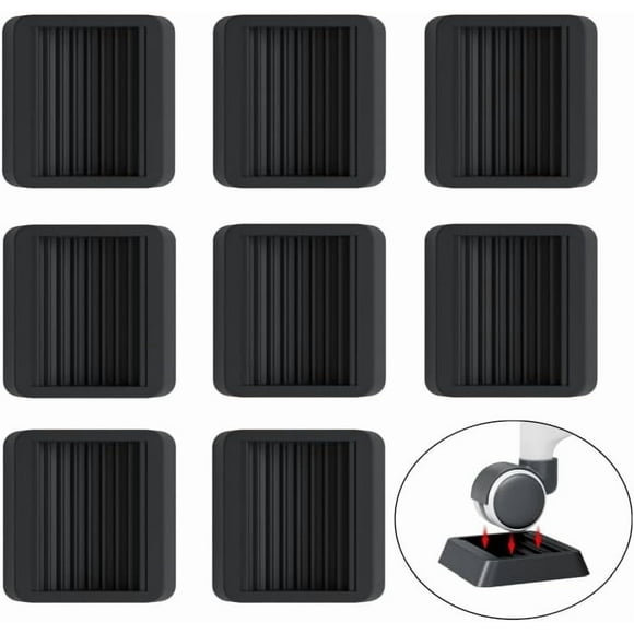 8 Pack Furniture Caster Cups Bed Stoppers, Non Slip Rubber Wheel Stopper Protect Floor Furniture Stopper Fits to Wheels of Sofas, Beds, Chairs and Appliances