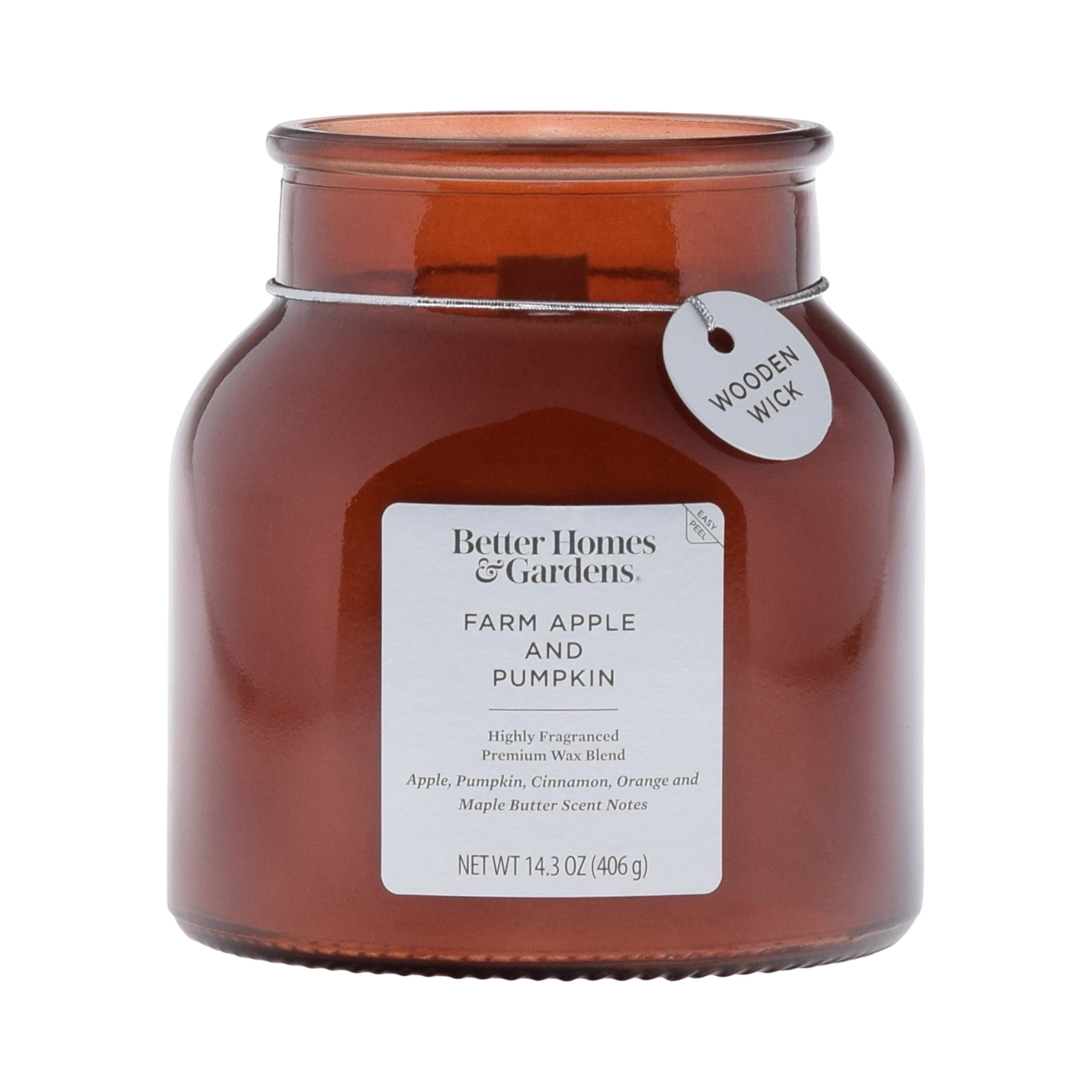 Better Homes & Gardens Farm Apple Pumpkin Scented Wooden Wick 14.3